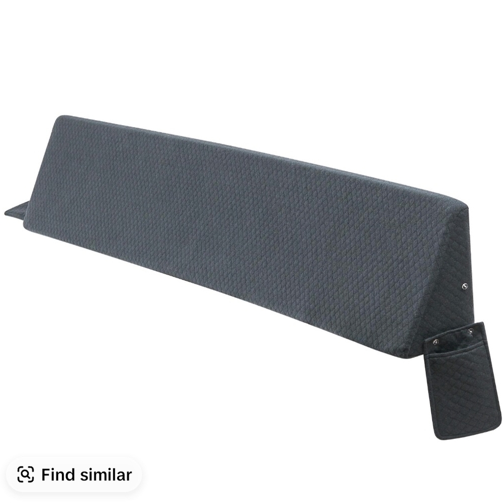 Gray Quilted Headboard Cover